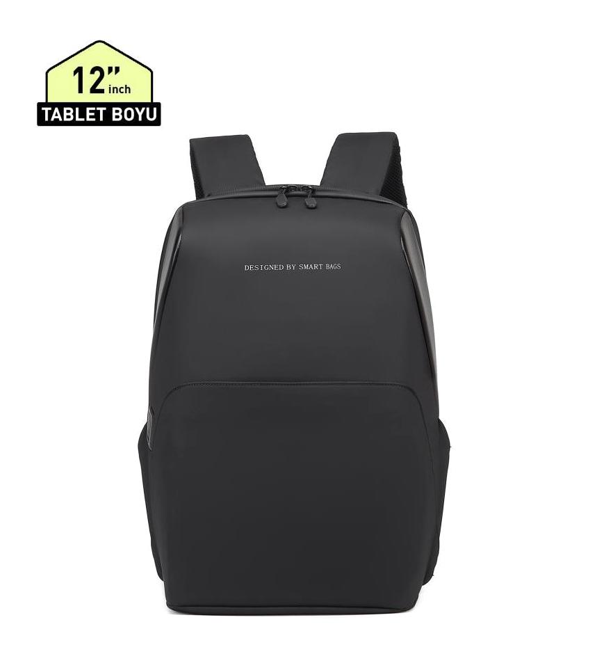 Smart Bags Bags 8648-01 15.6 inç Tekstil Su Geçirmez Laptop Sırt Çantası Siyah