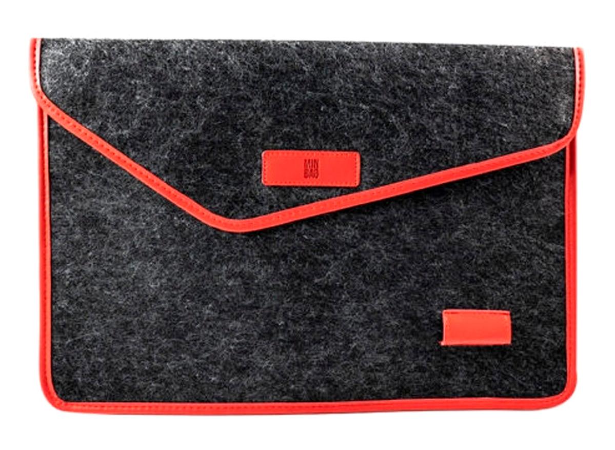 Minbag 14.9 inç Keçe Su Geçirmez Laptop El Çantası Kırmızı-Siyah