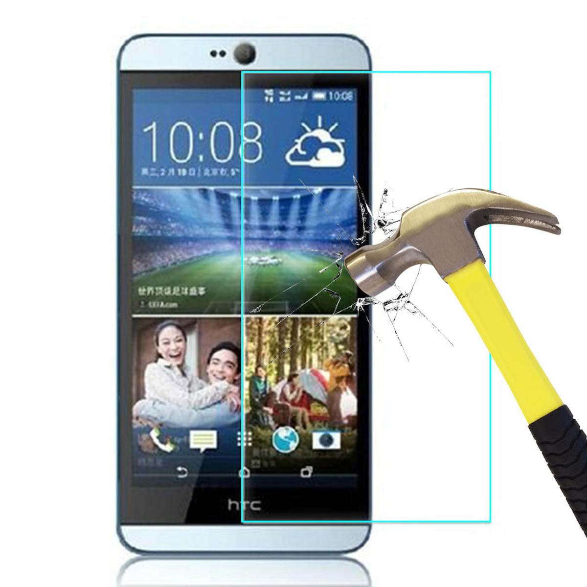Smart Tech HTC Desire 826 Kırılmaz Temperli Cam Parlak Ekran Koruyucu
