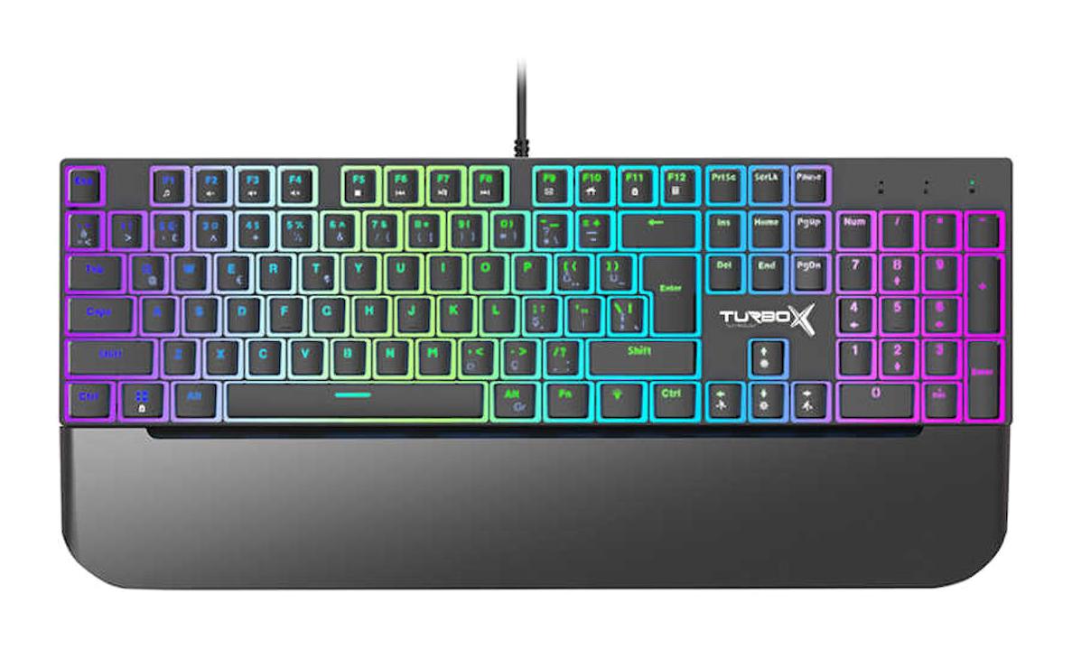 Turbox TR-MK10PD Q RGB Blue Switch Kablolu Siyah Mekanik Gaming Klavye