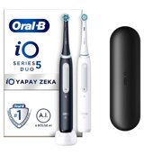 Oral-B iO 5 Series Duo Şarjlı Diş Fırçası Beyaz Siyah 2'li