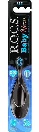 Rocs Baby Neon Soft 0-3 Yaş İçin Ekstra Yumuşak Diş Fırçası Mavi