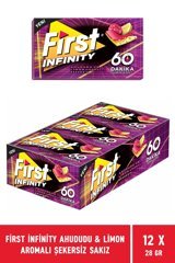 First Infinity 60 Dakika Ahududu ve Limon Aromalı Şekersiz Sakız 12 Adet
