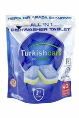 Turkishcare Premium Hepsi 1 Arada Ekonomik Tablet Bulaşık Makinesi Deterjanı 40 Adet