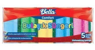 Banat Bella Comfort Renkli Oluklu Bulaşık Süngeri 5'li