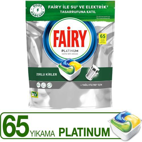 Fairy Platinum Hepsi Bir Arada Yağlı Filtre İçin Tablet Bulaşık Makinesi Deterjanı 65 Adet
