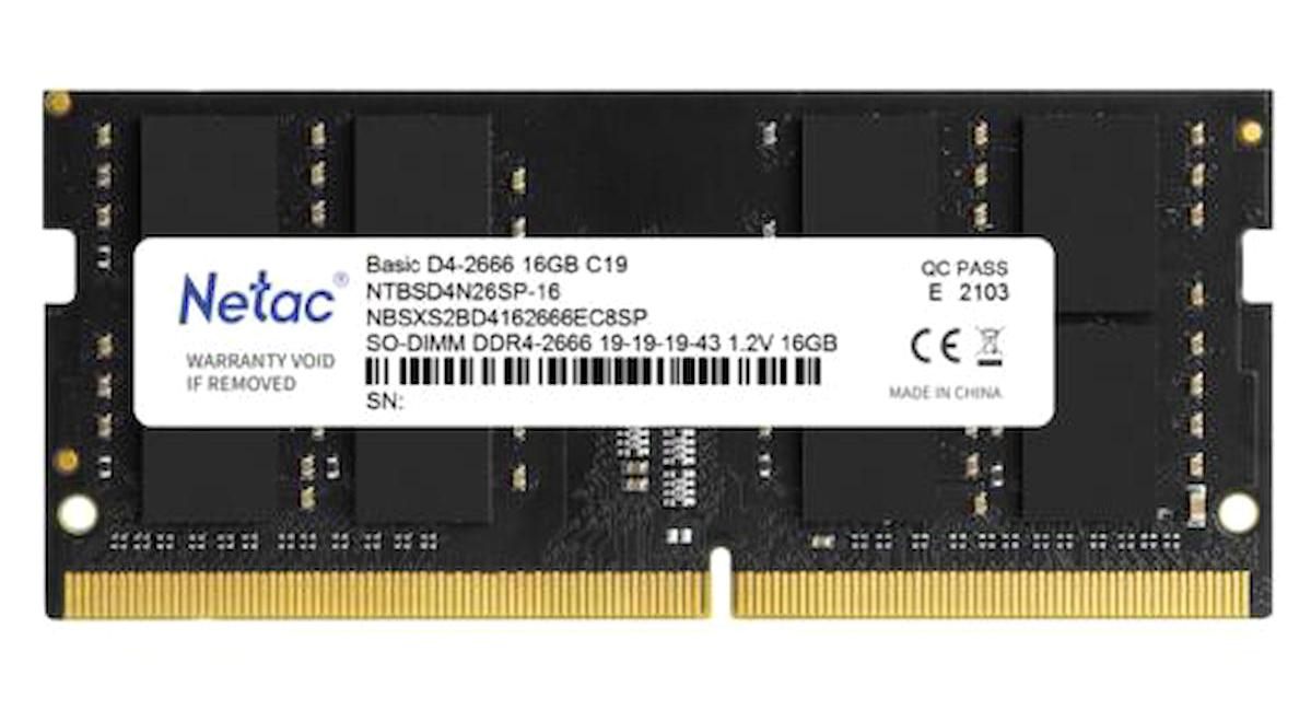 Netac Basic NTBSD4N26SP-16 16 GB DDR4 1x16 2666 Mhz Ram