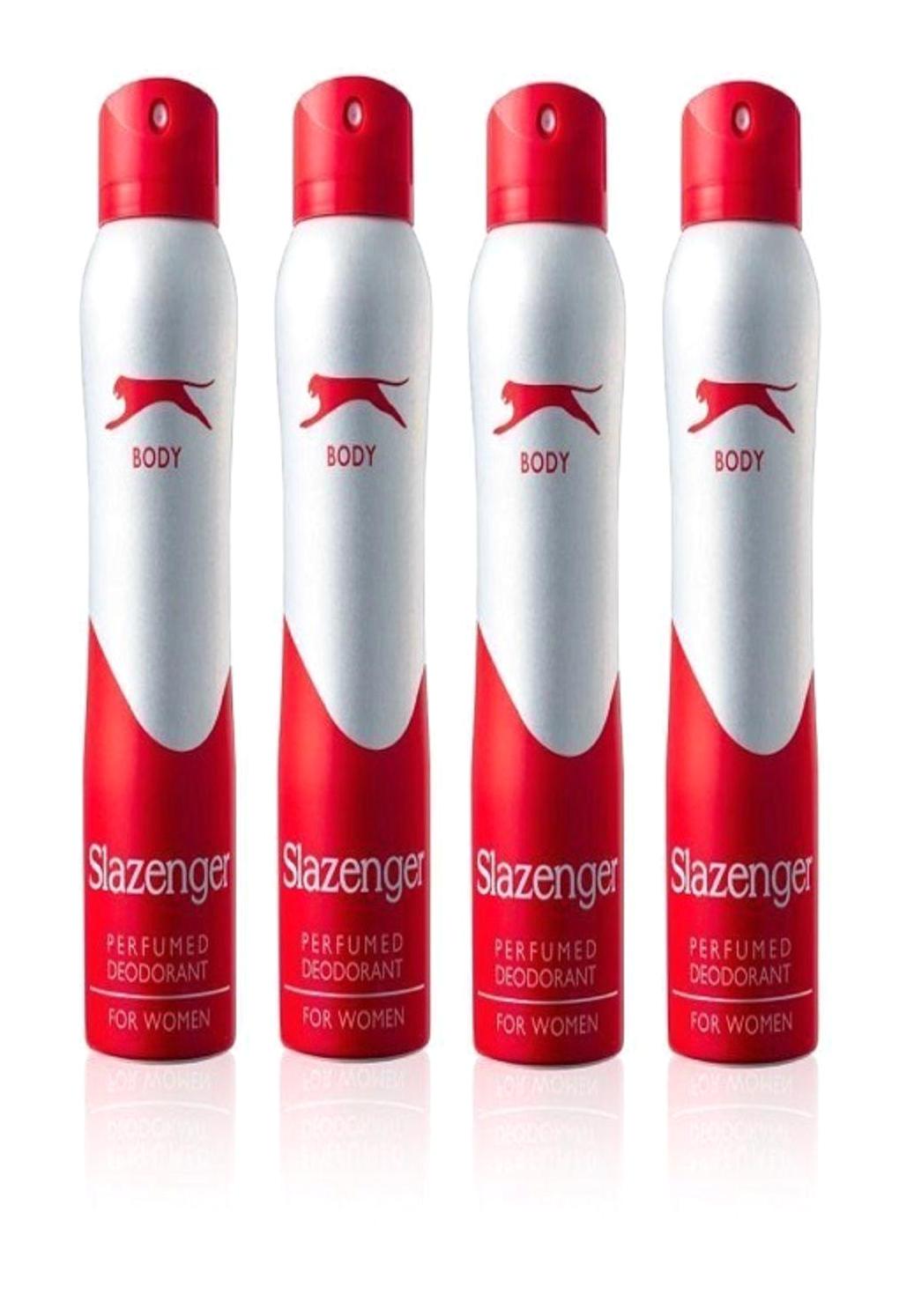 Slazenger Kırmızı Pudrasız sprey Kadın Deodorant 4x150 ml