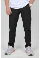 Edwoxmen Erkek Slim Fit Cepli Beli Lastikli Paraşüt Kumaş Spor Pantolon Siyah Edw023 34