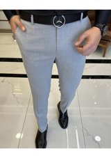 Terziademaltun İtalyan Stil Slim Fit Erkek Kumaş Pantolon Gri T4254-Gri 42