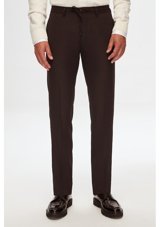 D'S Damat Regular Fit Açık Kahverengi Düz %100 Yün Chino Pantolon 1Dc03D501335M 52