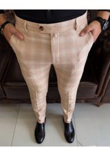 Terziademaltun İtalyan Stil Slim Fit Erkek Kumaş Pantolon Turuncu T7745-Turuncu 32