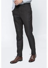 İmza Slim Fit Dar Kesim Klasik Pantolon 1003225167-Koyu Kahverengi 48