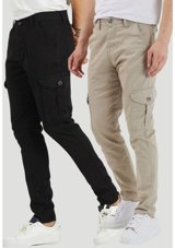 Damga Jeans 2'Li Kargo Cep Pantolon Siyah Ve Taş Renkleri Çok Renkli L