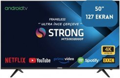 Strong MT50ES8000F 50 inç 4K Ultra HD 126 Ekran Flat Uydu Alıcılı Smart Led Android Televizyon