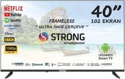 Strong MT40ES4000F 40 inç FULL HD 100 Ekran Çerçevesiz Flat Uydu Alıcılı Smart Led Android Televizyon