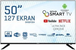Onvo OV50F354 50 inç 4K Ultra HD 126 Ekran Çerçevesiz Flat Uydu Alıcılı Smart Led Android Televizyon