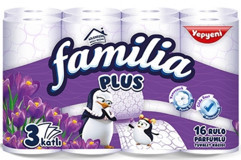 Familia Plus 3 Katlı Kokulu Renkli 16'lı Rulo Tuvalet Kağıdı