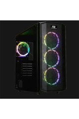 Power Boost Boost X-58rgb RGB Mesh Sıvı Soğutmalı 7 Fanlı Siyah Dikey Kullanım ATX Oyuncu Bilgisayar Kasası