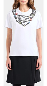 Emporio Armani Bayan T-Shirt 3D2T8A 2Jkaz 0100 Beyaz S
