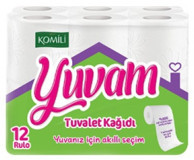 Komili Yuvam 2 Katlı 12'li Rulo Tuvalet Kağıdı