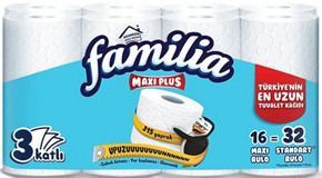 Familia Maxi Plus 3 Katlı 16'lı Rulo Tuvalet Kağıdı