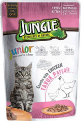 Jungle Pouch Tavuklu Jöleli Yavru Yaş Kedi Maması 85 gr