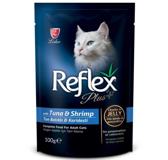 Reflex Plus Pouch Karidesli Ton Balıklı Jöleli Yetişkin Yaş Kedi Maması 100 gr