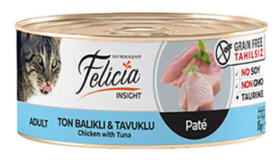Felicia Tahılsız Tavuklu Ton Balıklı Ezme Yetişkin Yaş Kedi Maması 85 gr