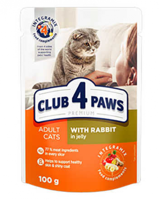 Club4Paws Premium Pouch Tavşanlı Yetişkin Yaş Kedi Maması 100 gr