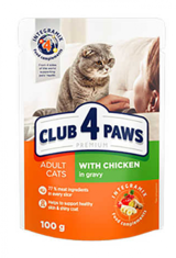Club4Paws Premium Pouch Tavuklu Yetişkin Yaş Kedi Maması 100 gr