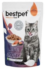 Bestpet Adult Jelly Pouch Somonlu Jöleli Yetişkin Yaş Kedi Maması 85 gr