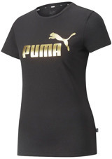 Puma Ess Metallic Logo Tee Kadın Günlük T-Shirt 84830301 Siyah 001 Siyah Xs