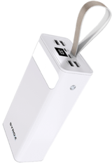 Syrox SYX-PB125 50000 mAh Hızlı Şarj Işıklı Dijital Göstergeli USB & Type C Çoklu Kablolu Powerbank Beyaz
