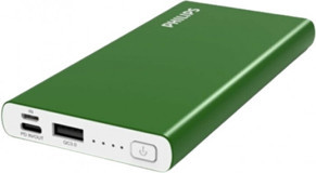 Philips DLP6733 10000 mAh Hızlı Şarj USB & Type C Çoklu Kablolu Powerbank Yeşil
