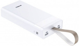 Syrox PB115 30000 mAh Hızlı Şarj Işıklı USB & Type C Çoklu Kablolu Powerbank Beyaz