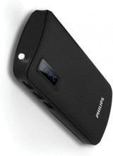 Philips DLP6006 11000 mAh Hızlı Şarj Işıklı Dijital Göstergeli Micro USB Çoklu Kablolu Powerbank Siyah