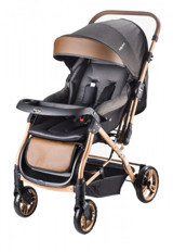 Baby Care BC-65 Çift Yönlü 360 Derece Dönen Tam Yatar Puset Bebek Arabası Kahverengi