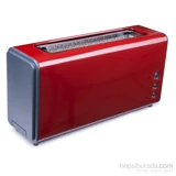 Arnica Kıtır Red 2 Dilim Kırıntı Tepsili 1050 W Kırmızı Retro Mini Ekmek Kızartma Makinesi