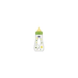 Chicco Seyahat Polipropilen Gaz Yapmayan Antikolik Kulplu 4+ Ay Desenli Yeşil Yuvarlak Uçlu Bebek Biberon 240 ml