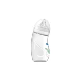Wee Baby Natural Cam Gaz Yapmayan Antikolik Yenidoğan Yavaş Akışlı Kulpsuz 0-6 Ay Desenli Beyaz Yuvarlak Uçlu Bebek Biberon 260 ml