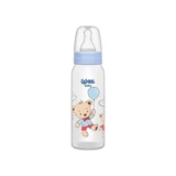 Wee Baby Klasik Polipropilen Gaz Yapmayan Antikolik Yenidoğan Yavaş Akışlı Kulpsuz 0-6 Ay Desenli Mavi Yuvarlak Uçlu Bebek Biberon 250 ml