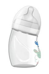Wee Baby Natural Cam Gaz Yapmayan Antikolik Yenidoğan Yavaş Akışlı Kulpsuz 0-6 Ay Desenli Renkli Yuvarlak Uçlu Bebek Biberon 180 ml