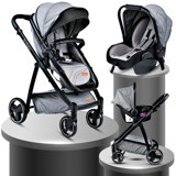 Baby Home 960 Mia Çift Yönlü Katlanabilir 360 Derece Dönen Tam Yatar Kabin Tipi Travel Sistem Bebek Arabası Gri