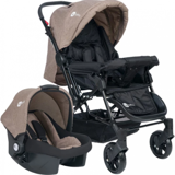 4 Baby Olympus AB 441 Çift Yönlü Katlanabilir Tek Elle Kapanan 360 Derece Dönen Tam Yatar Travel Sistem Bebek Arabası Kahverengi