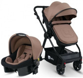 4 Baby Cool AB-482 Çift Yönlü Katlanabilir 360 Derece Dönen Tam Yatar Travel Sistem Bebek Arabası Kahverengi