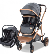 Baby Care Bc-300 Exen Çift Yönlü Katlanabilir Tek Elle Kapanan 360 Derece Dönen Tam Yatar Travel Sistem Bebek Arabası