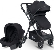 4 Baby Cool AB-482 Çift Yönlü Katlanabilir 360 Derece Dönen Tam Yatar Travel Sistem Bebek Arabası Siyah