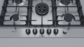 Bosch PCQ7A5M90 5 Gözlü Paslanmaz Çelik Wok Gözlü Doğalgazlı Ankastre Inox Ocak