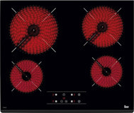 Teka TZ 6415 Vitroseramik 4 Gözlü Dokunmatik Elektrikli Ankastre Siyah Ocak